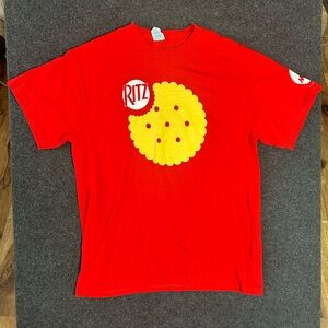 Delta Red Tee with Ritz Cracker Design